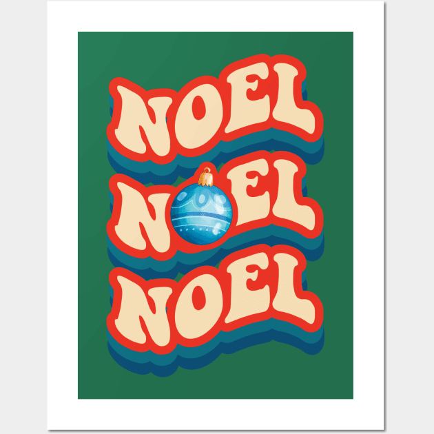 Noel text with ball christmas Wall Art by i am Cuta
